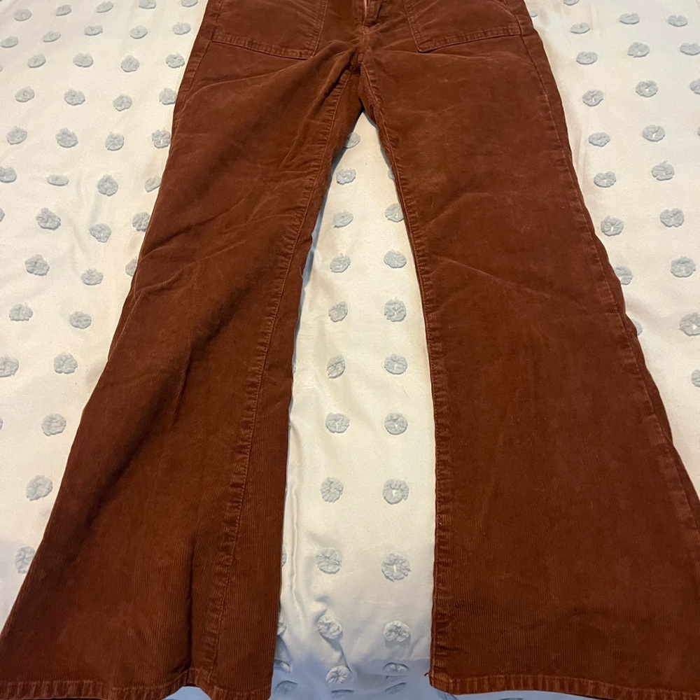 American Eagle brown corduroy wide bottom size 8